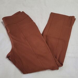 NWT Womens Cato Rust Brown Pants Sz Large Office Hi‎ Rise Straight Pull On